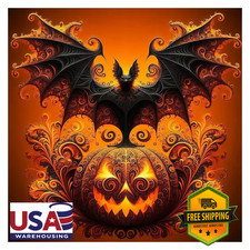 Halloween diamond painting kits 5D DIY art set for beginners, colorful gemstone
