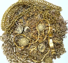 2 Lbs TESTED W XRF Gold Plated  Recovery Scrap Craft Broken Jewelry Lot #64