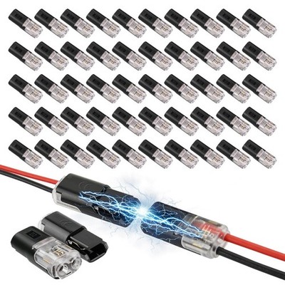 100PCS Double Wire Plug in Connector with Locking Buckle, Locking Easy to Use