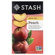 Black Tea, Peach, 20 Tea Bags, 1.3 oz (38 g)