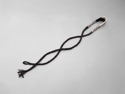 Black Large Handwoven Alpaca Balearic Shepherd Sling, Andean Huaraca W araka
