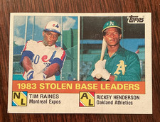 1984 Topps - League Leaders Rickey Henderson, Tim Raines #134