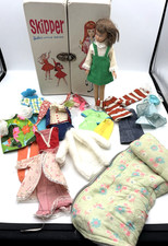 Skipper Barbie 1963 doll lot of clothes accessories carry case