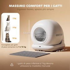 Lettiera Automatica STAR Per Gatti Fino A 15 Kg – WiFi E App, Touch Screen, Filtro Carboni Attivi, Ultra Silenziosa
