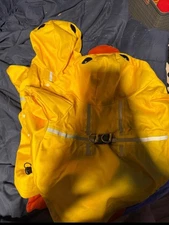 Yellow Duck Dog Rain Jacket Size Medium