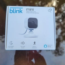 Blink Mini Indoor Plug-In HD Smart Security Camera Motion Detection Alexa New
