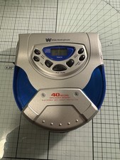 White Westinghouse Portable CD Player WDM-13602 Silver Blue Anti Shock