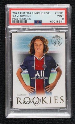 2021 Unique Live Paris Saint-Germain Rookies 6/35 Xavi Simons PSA 9 MINT zd2