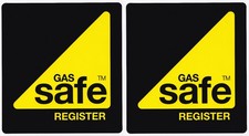 XL GAS SAFE REGISTER VINYL STICKERS SIGN 2X 150MM VAN/CAR