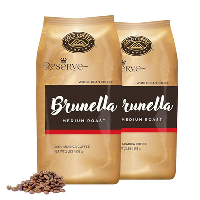 Gold Coffee Co. Brunella Premium Blend - 2 Lbs Whole Bean Arabica Coffee