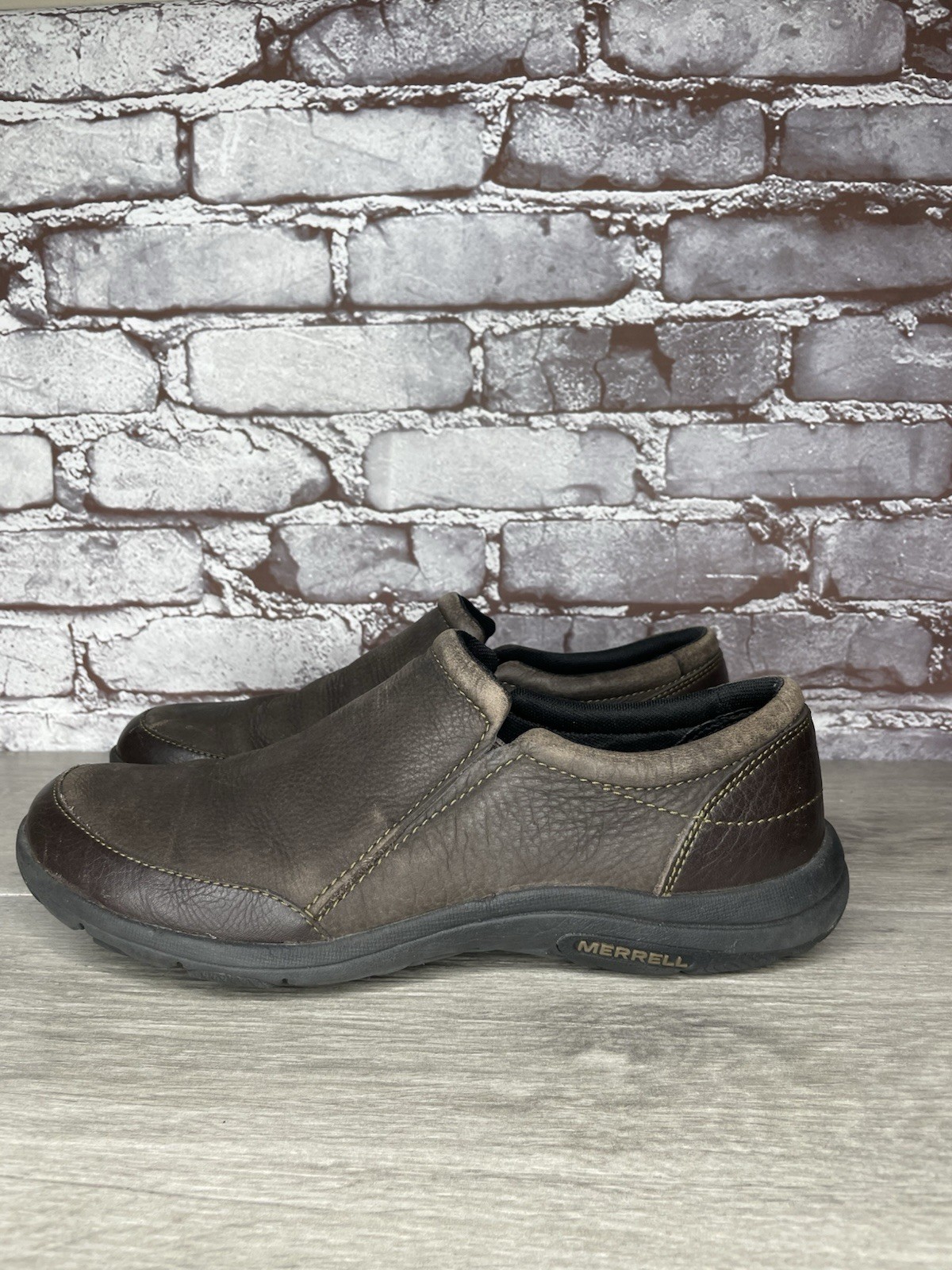 Scarpe mocassini da trekking Merrell Espresso in pelle marrone 10 5 M US 42EU