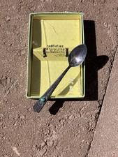 VTG Oneida Ltd Toddletime Stainless Baby Spoon W/Turquoise Sterling Boxed