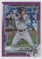 2021 Bowman Chrome Prospects Fuchsia Shimmer Refractor 158/199 Eddy Diaz n1u