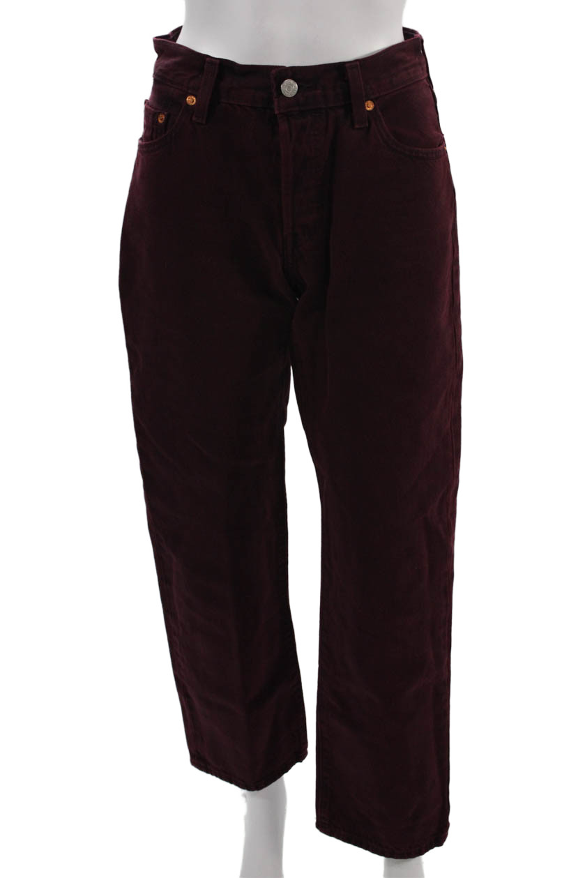 Levis Mens Straight Jeans Purple High Rise Button 100% Cotton Size 24Free Shipping in US $100+ Orders | $6.95 Orders Below