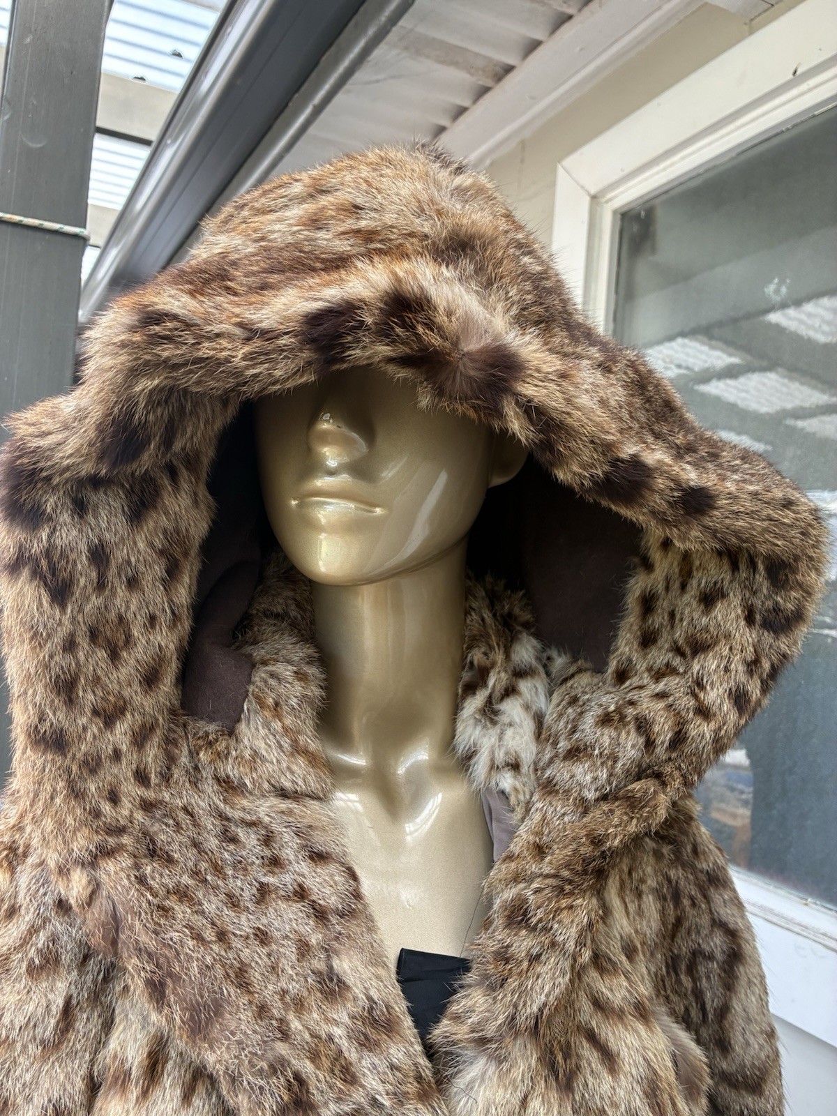 Vtg 60s genuine American Bobcat Hooded Long Overcoat parka Hook & Eye XL/XXL image 10