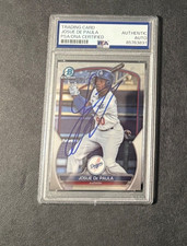 Josue De Paula autograph signed 2023 Bowman Chrome baseball card PSA Dodgers!