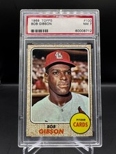 1968 TOPPS!  BOB GIBSON!  ST LOUIS CARDINALS!  #100   PSA 7!  NM CONDITION!