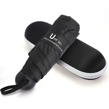 Cooloutdoors Mini Umbrella for Travel, Compact Folding with Black