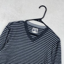 Converse One Star Y2K Striped V-Neck Sweater Women’s M Gray Skater Avril Lavigne