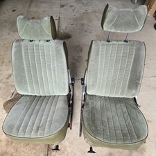 1973-1985 Mercedes R107 450sl Set Of 2 Front Bucket Seats Green 1973-1985 Mercedes R107 450sl Set Of 2 Front Bucket Seats Green