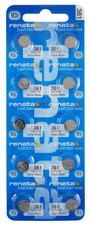 Ten (10) Renata 361 Watch Battery SR721W SWISS MADE, 0% MERCURY