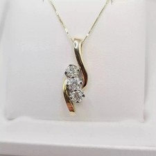 14K Yellow Gold Plated 2CT Round Cut Lab Created Diamond Women's Pretty Pendant