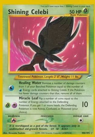 Shining Celebi - 106/105 - Pokemon Neo Destiny Unlimited Holo Rare Card WOTC HP