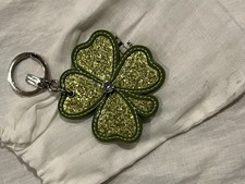 Coach Four Leaf Clover Keychain/Bag Charm With Dust Bag