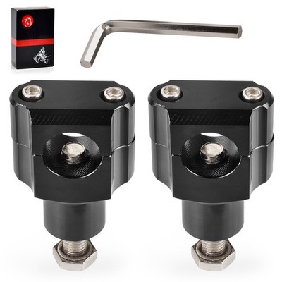 2X Black Motorcycle Handlebar Risers 1 Inch  Aluminum Alloy Motorcycle Risers 1''