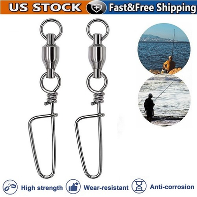 #ad #ad 50 100Pcs Fishing Ball Bearing Swivels with Coastlock Snap Fishing Connector $62.09
