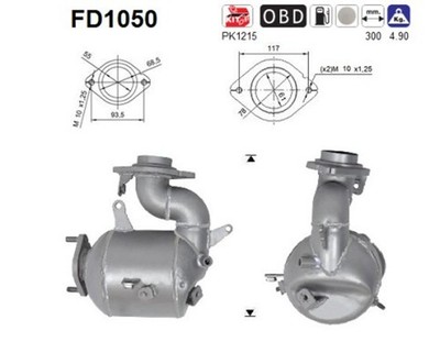 AS DPF Rußpartikelfilter Dieselpartikelfilter FD1050 Cordierit für TOYOTA VERSO
