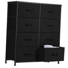  Dresser, Dresser for Bedroom 31.5"D x 11.8"W x 36.4"H (8 Drawers) Deep Black