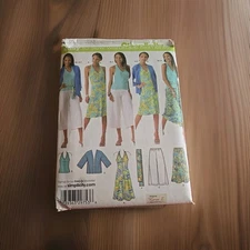 Simplicity 4193 Easy Kimono Skirt Pants Dress Top Plus Pattern Uncut Sz 20W-28W