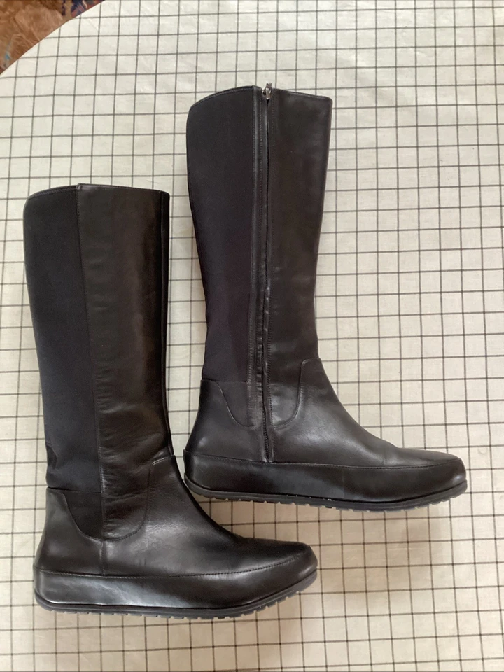 Fitflop Superboot Tall Black Leather Women’s Boot EU43 US 11.5-12 EXCELLENT Cond - Image 2 of 4
