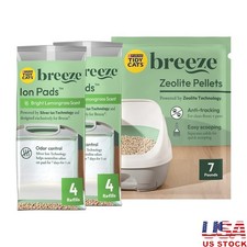 Purina Breeze Cat Litter Refill Ion Pads Zeolite Pellets Odor Control Dust Free