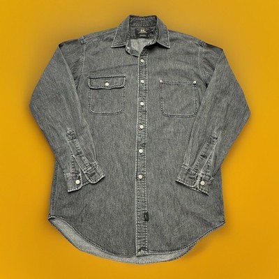 RRL Double RL Denim Western Hemd Grau Washed Ralph Lauren Herren Gr.S #AA7-9
