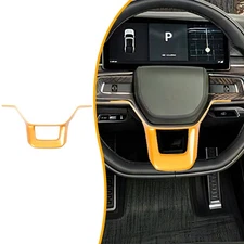 For Rivian R1S R1T 2022-2024 1PCS Yellow Steering Wheel Trim Cover Accessories