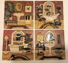 4- C Winterle Olson 3D Bathtub Bathroom Plaque Tile Wall Hanging 5.5”x5.5” Resin