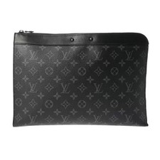 Louis Vuitton Monogram Eclipse Black Pochette Jour Noir Black Clutch Bag