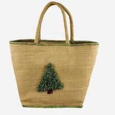 VTG Savannah Uniquely Handmade Woven Grass Straw Large Open Top Tote Bag