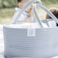 Rope Diaper Caddy - Misty Blue