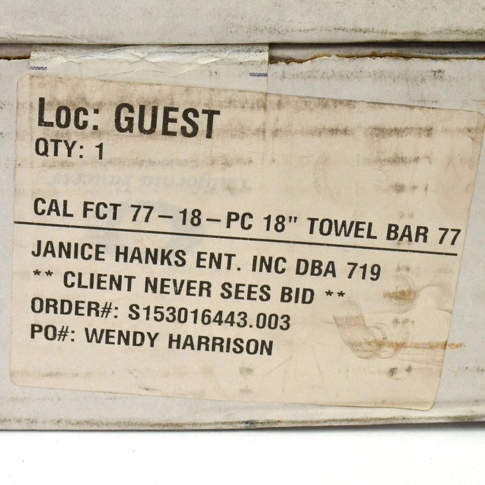 (Lote de 2) Grifos California 77-18-PC 18" Montaje en Pared Toallero Barra Cromo Pulido Foto 2 de 3