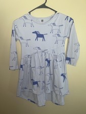Tea Collection purple long sleeve horse print dress high low hem size 6
