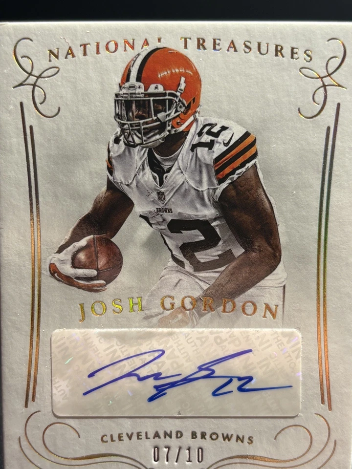 2014 Josh Gordon Panini National Treasures Auto Gold SP 07/10 - Image 2 of 3