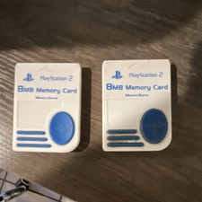 MagicGate 8MB Memory Card Lot of 2 for PlayStation 2 White Blue Console-Specific
