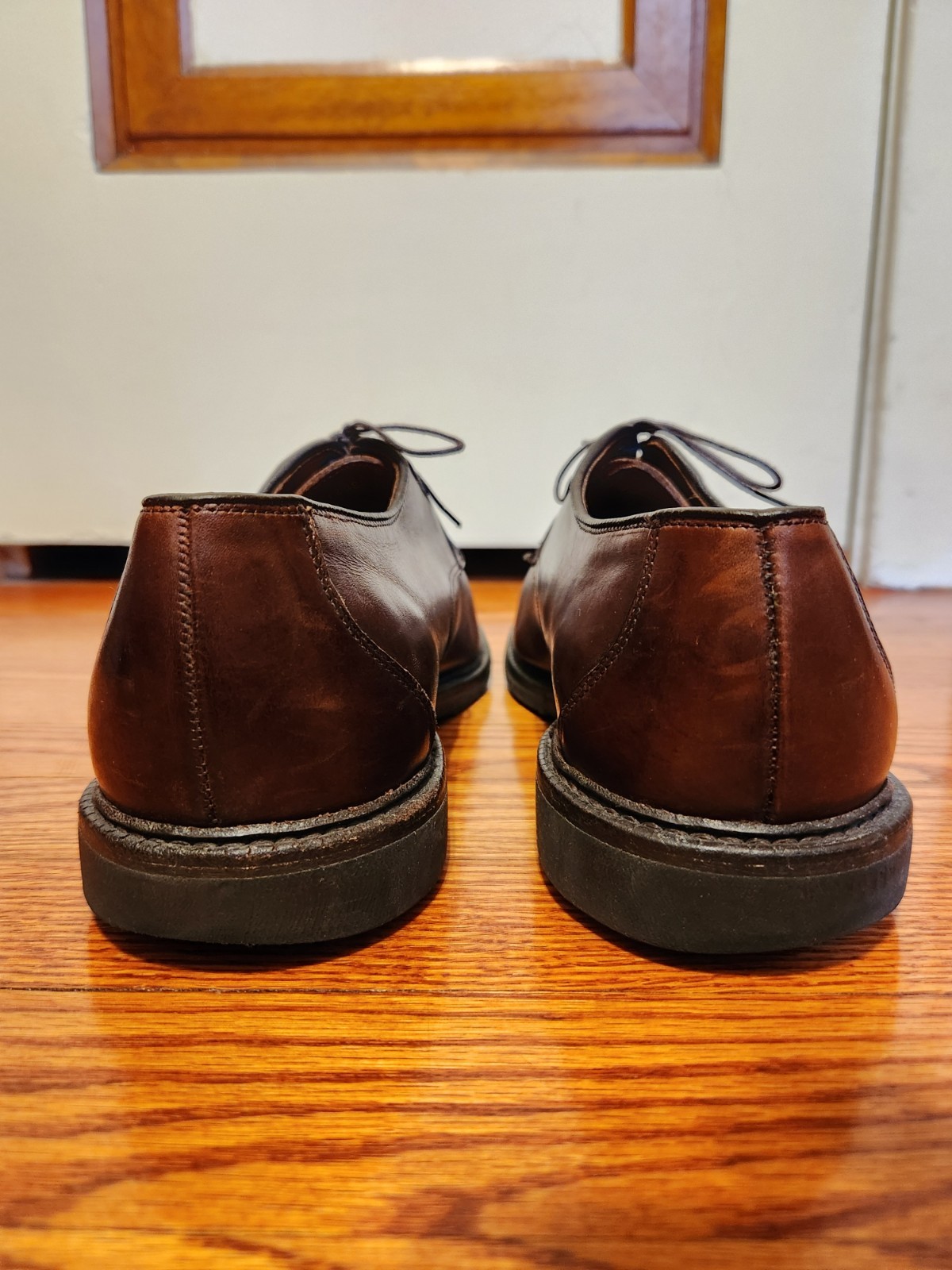 SAOLA Scarpe derby Oxford Allen Edmonds Ashton taglia 12D in pelle marrone punta divisa