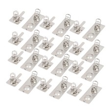 12 Pairs AA Batteries Metal Battery Spring Contact Plate Replacement Silver Tone