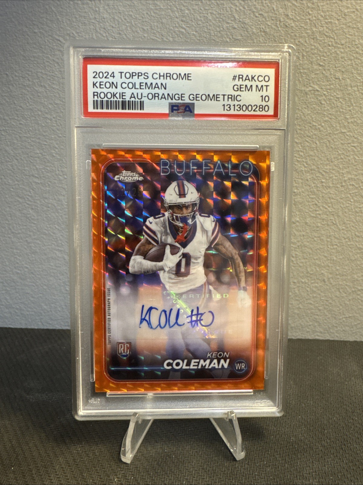 Keon Coleman Topps Chrome Rookie Autographs Variations #RAKCO Orange Refractor