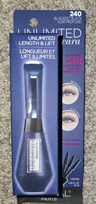 L'Oreal, Unlimited Length & Lift Mascara 240 Blackest Black 0.24oz Waterproof