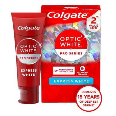 2pk Colgate Optic White Pro Series Express White Toothpaste w/ Hydrogen Peroxide